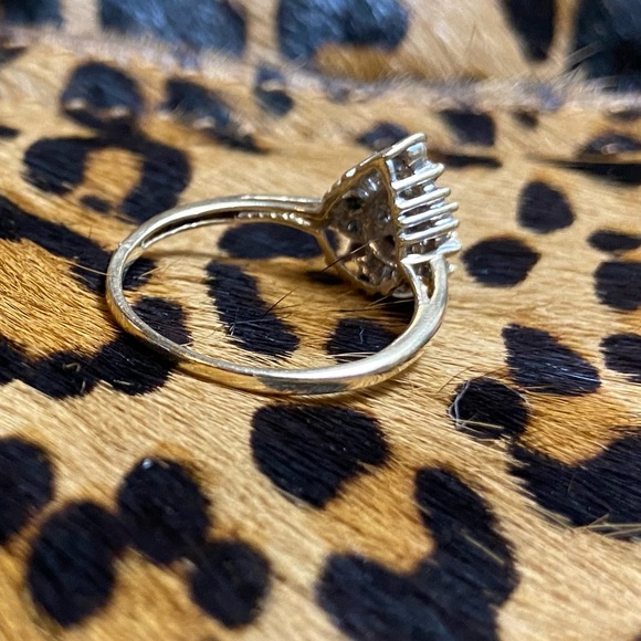 10k yellow gold size 7.25 .66 diamond cluster ring - Picture 8 of 8